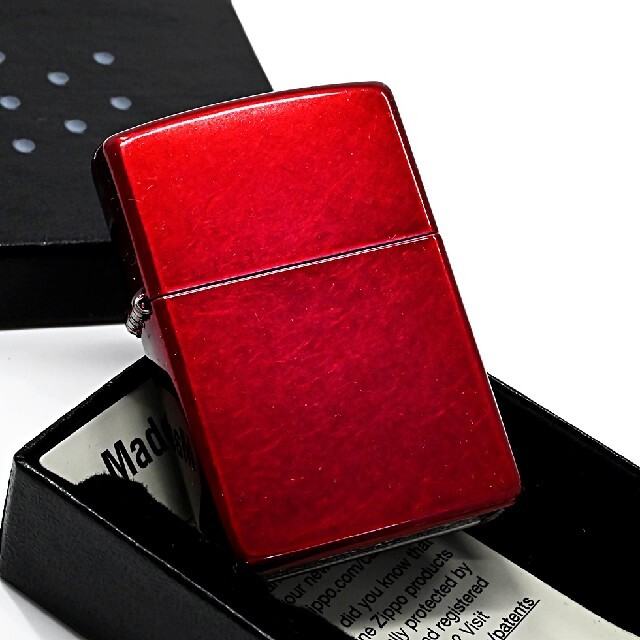 ZIPPO(ジッポー)のZIPPO キャンディアップルレッド クラッシュ シンプル ジッポ ライター メンズのファッション小物(タバコグッズ)の商品写真