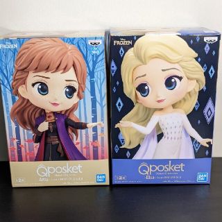 アナトユキノジョオウ(アナと雪の女王)のアナと雪の女王　フィギュア　Qposket 2個セット　エルサ　まとめ売り(アニメ/ゲーム)