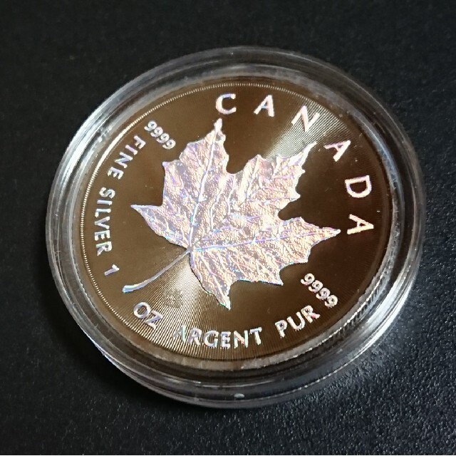 メイプルリーフ・ホログラムコイン (シルバープルーフ) 限定品？ カナダ
