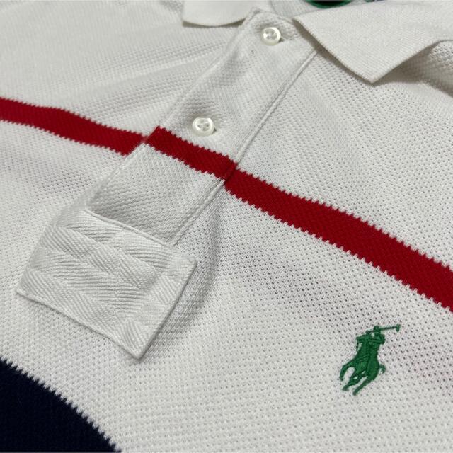 POLO RALPH LAUREN(ポロラルフローレン)の【超希少】ラルフローレン　ポロシャツ 半袖　ワンポイント　ボーダー メンズのトップス(ポロシャツ)の商品写真