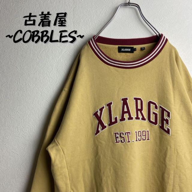 【刺繍リンガー】X-LARGE でかろごスウェットストリートL長袖古着屋COBBLESKH
