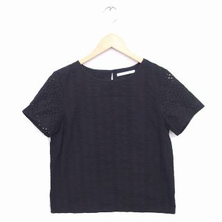 アーバンリサーチドアーズ(URBAN RESEARCH DOORS)のアーバンリサーチ ドアーズ カットソー Tシャツ 刺繍 総柄 半袖 ONE 黒(カットソー(半袖/袖なし))