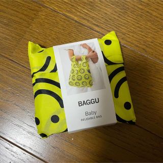 BAGGU BABY エコバッグ  イエロー　ハッピー　スマイル　黄色 黒(エコバッグ)