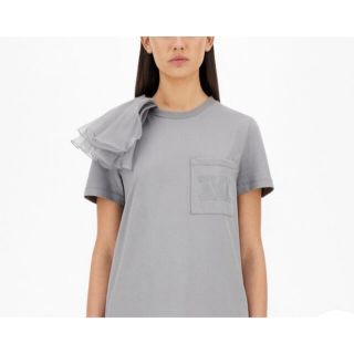 マックスマーラ(Max Mara)のMax MaraレイヤードフリルTシャツ グレー マックスマーラ hermes(Tシャツ(半袖/袖なし))