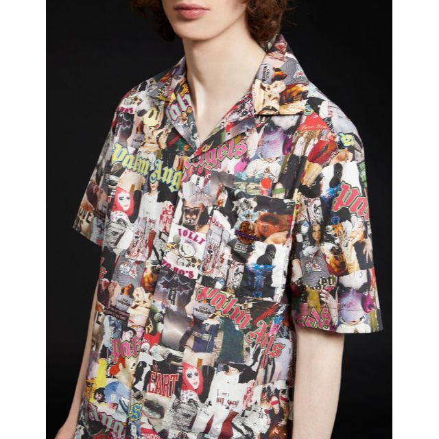 MONCLER(モンクレール)のMONCLER GENIUS PALM ANGELS 総柄 半袖シャツ　Mサイズ メンズのトップス(シャツ)の商品写真