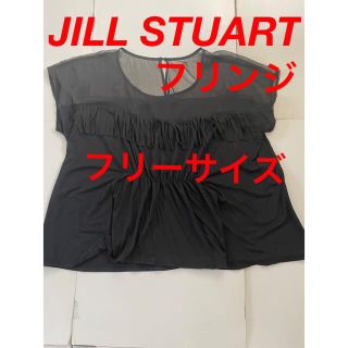 ジルスチュアート(JILLSTUART)のジルスチュアート　カットソー　ブラック　フリーサイズ　フリンジ　未使用(カットソー(半袖/袖なし))