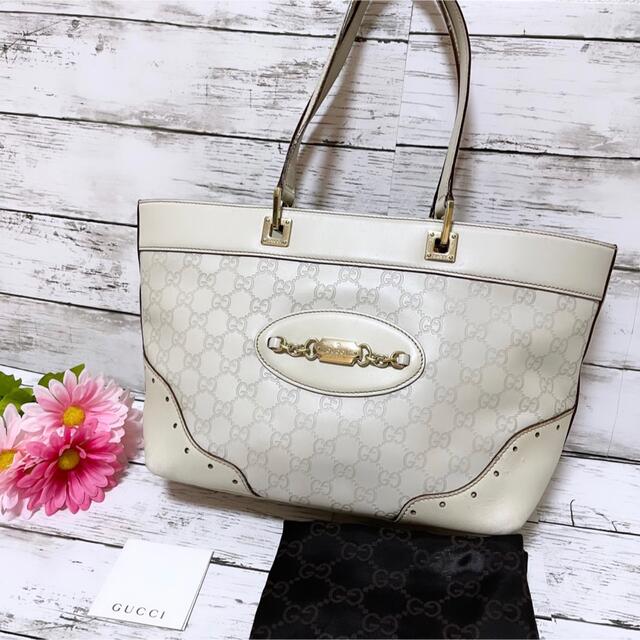 Gucci - GUCCI トートバッグ ハンドバッグ GG 裏地総柄 シマレザー