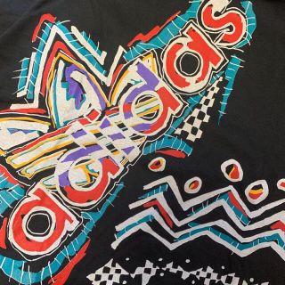 アディダス(adidas)の90s adidas 国旗タグ Tシャツ トレフォイル　デカロゴ USA製(Tシャツ/カットソー(半袖/袖なし))