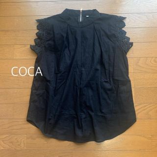 coca黒レーストップス(シャツ/ブラウス(半袖/袖なし))