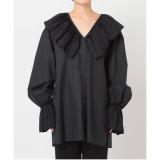 シティショップ(CITYSHOP)のcityshop PLEATED シャツ黒(シャツ/ブラウス(長袖/七分))