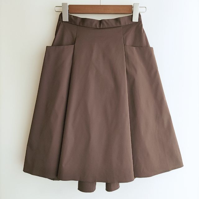 FOXEY ひざ丈 プリーツ フレアスカート 茶色 フォクシー | bombaytools.com