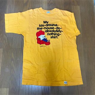 【vintage】古着　プリントT サイズM イエロー(Tシャツ/カットソー(半袖/袖なし))