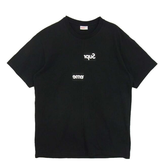 L肩幅Supreme シュプリーム 18AW Comme des Garcons SHIRT Split Box Logo Tee コムデギャルソン シャツ スプリット ボックス ロゴ 半袖 Tシャツ ブラック系 L