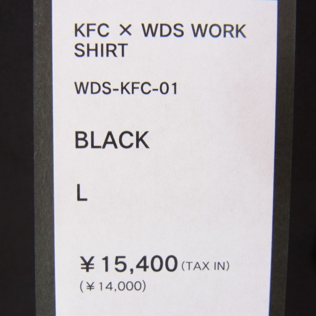 WIND AND SEA ウィンダンシー WDS-KFC-01 × KFC Work Shirt ケンタッキー ワーク 半袖 シャツ ブラック系 L【新古品】【未使用】
