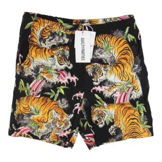 ワコマリア(WACKO MARIA)のWACKO MARIA ワコマリア TIMLEHI-WM-HI07 TIM LEHI HAWAIIAN SHORTS ティムリーハイ ハワイアン ショーツ ハーフ パンツ ブラック系 S【美品】【中古】(ショートパンツ)