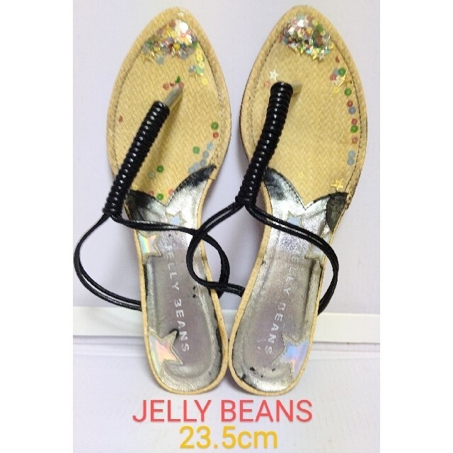 JELLY BEANS(ジェリービーンズ)のJELLY  BEANS キラキラスパンコール入り　トングサンダル　M 23.5 レディースの靴/シューズ(サンダル)の商品写真