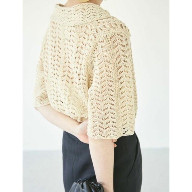 TODAYFUL(トゥデイフル)のtodayful lace knit shirts レースニットシャツ ベージュ レディースのトップス(シャツ/ブラウス(半袖/袖なし))の商品写真