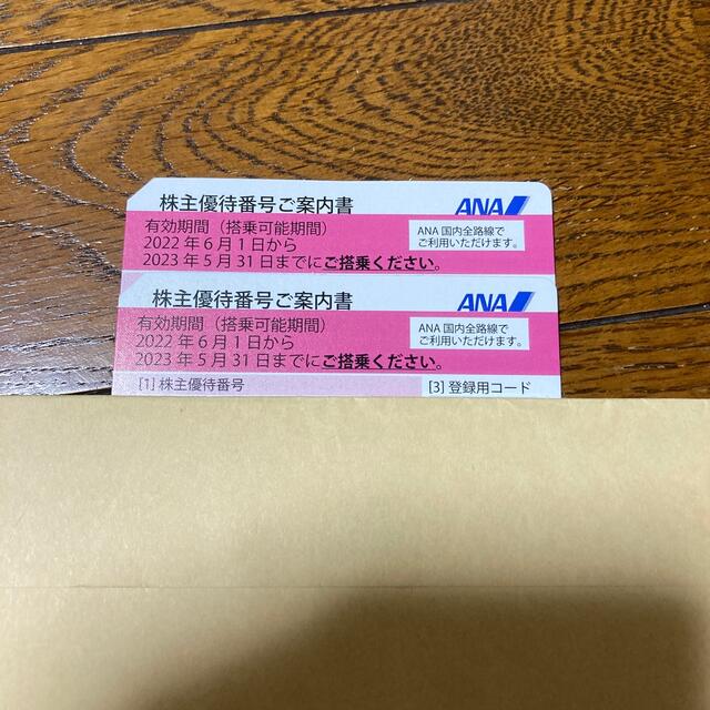 ANA(全日本空輸)(エーエヌエー(ゼンニッポンクウユ))のANA株主優待券2枚 チケットの優待券/割引券(その他)の商品写真