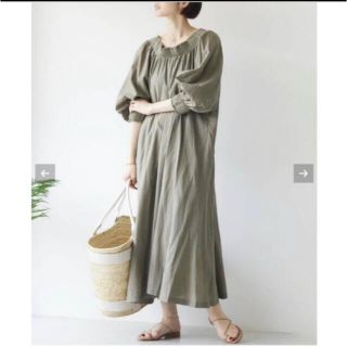 プラージュ(Plage)のPlage  新品★ コットン ハンドタックワンピース  36サイズ★(ロングワンピース/マキシワンピース)