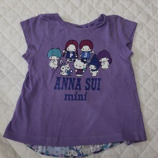 アナスイミニ(ANNA SUI mini)のアナスイミニ　サンリオ　キティ　Tシャツ　90 紫　キッズ　女の子　リバティ(Tシャツ/カットソー)