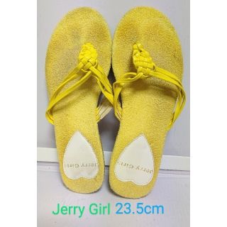 Jerry Girl パイル地　サンダル　23.5cm イエロー(サンダル)