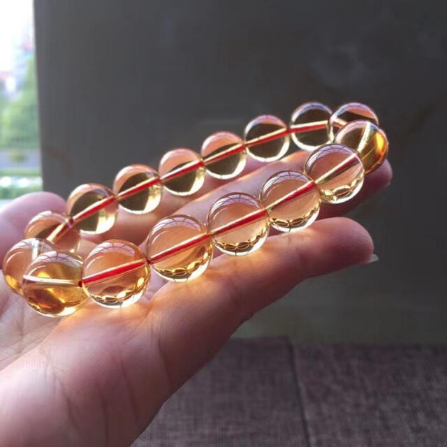 ⭐︎【天然】シトリン ブレスレット 14mm 新しいコレクション 33558円