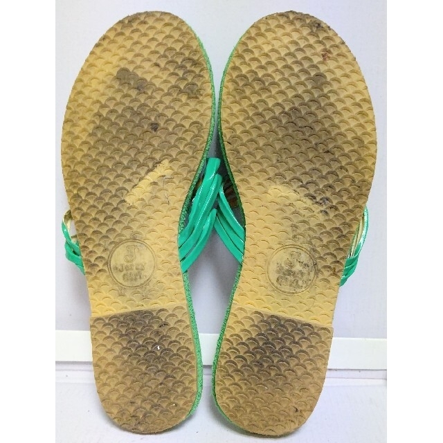 Jerry Girl パイル地　サンダル　23.5cm グリーン レディースの靴/シューズ(サンダル)の商品写真
