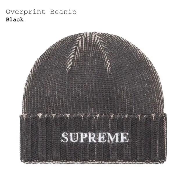 Supreme(シュプリーム)の【登坂着用】新品★supreme Overprint Beanie Black メンズの帽子(ニット帽/ビーニー)の商品写真