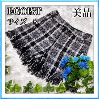 エゴイスト(EGOIST)のEGOIST  夏に最高　裾フリンジツイードショートパンツ　サイズ1(S) 美品(ショートパンツ)