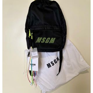 早い者勝ち！！週末限定値下げ　MSGM  ロゴ　リュックサック　ブラック