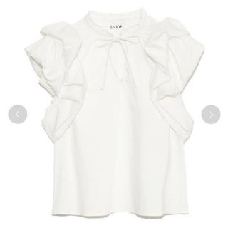 スナイデル(SNIDEL)の新タグ付き♡snidel 2WAYバルーンショートスリーブブラウス　WHT(シャツ/ブラウス(半袖/袖なし))