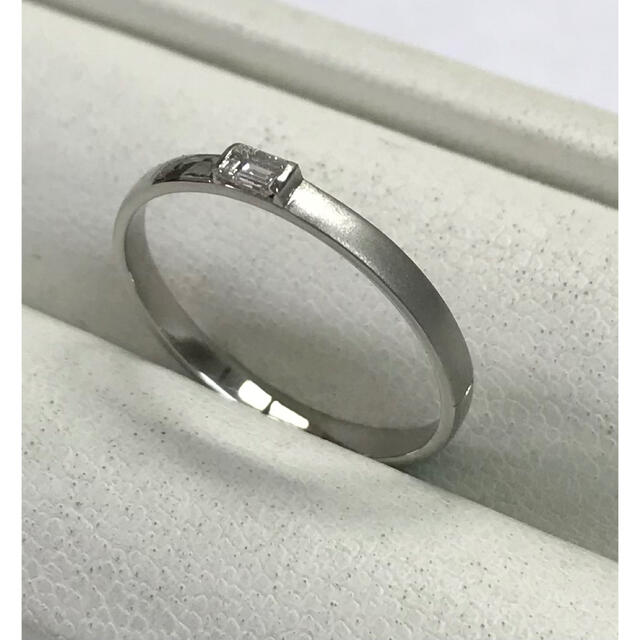 ☆大きめの20号☆プラチナPt900/スクエアダイヤモンドリング☆0.15ct