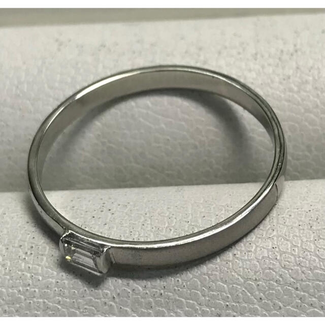☆大きめの20号☆プラチナPt900/スクエアダイヤモンドリング☆0.15ct