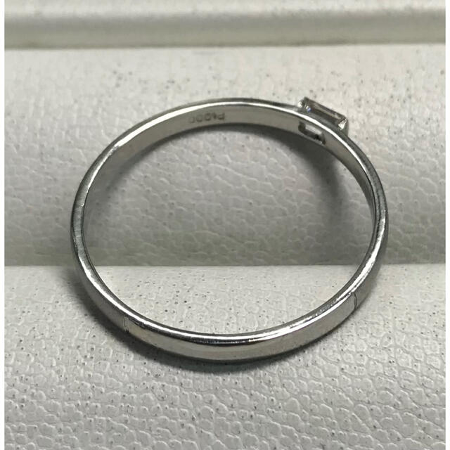 ☆大きめの20号☆プラチナPt900/スクエアダイヤモンドリング☆0.15ct