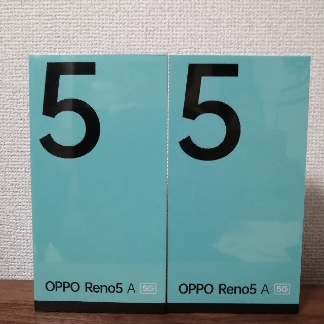 OPPO(オッポ)の新品　OPPO Reno5 A （eSIM）ワイモバイル　シルバーブラック　２台 スマホ/家電/カメラのスマートフォン/携帯電話(スマートフォン本体)の商品写真