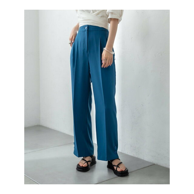 ブルー】【mystic】裾ボタンタックパンツ www.distribella.com