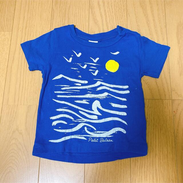 PETIT BATEAU(プチバトー)のプチバトー Ｔシャツ 80相当サイズ  男の子　青 キッズ/ベビー/マタニティのベビー服(~85cm)(Ｔシャツ)の商品写真