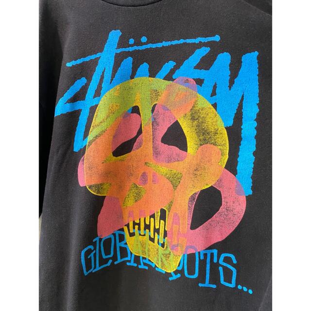 STUSSY(ステューシー)のビンテージ STUSSY ステューシー 黒 カラー スカル 髑髏 Tシャツ 希少 メンズのトップス(Tシャツ/カットソー(半袖/袖なし))の商品写真