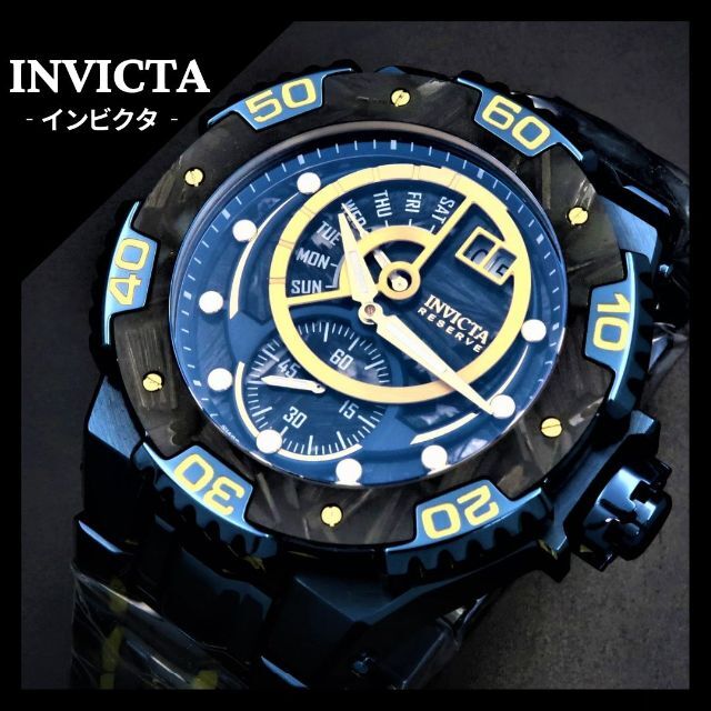 最上位モデル★Carbon Hawk INVICTA Reserve 38451クォーツケース径