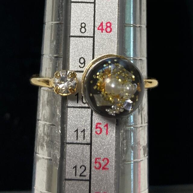 ピンキーリング　9号　レジンパール　ジルコニア レディースのアクセサリー(リング(指輪))の商品写真