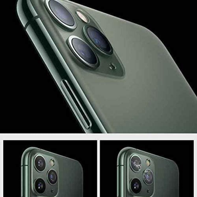 【2枚セット】iPhone メタル 背面カメラ用 保護カバー　カラー：グリーン スマホ/家電/カメラのスマホアクセサリー(モバイルケース/カバー)の商品写真