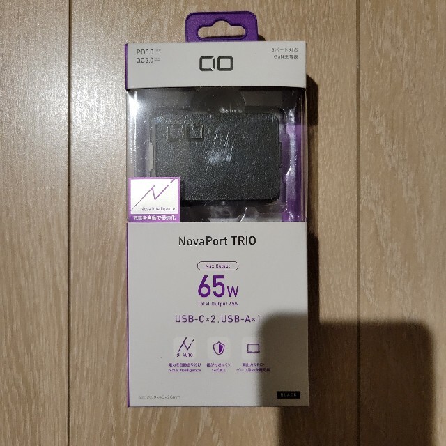 CIO NovaPort TRIO 65W GaN 定価5990円　新品未開封 スマホ/家電/カメラのスマートフォン/携帯電話(バッテリー/充電器)の商品写真