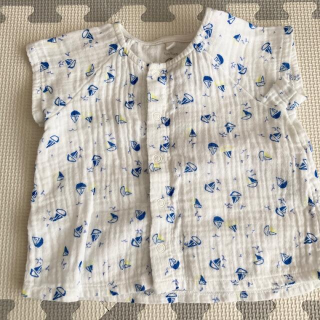 PETIT BATEAU(プチバトー)のプチバトー　ブラウス&キュロットパンツセット　74cm キッズ/ベビー/マタニティのベビー服(~85cm)(シャツ/カットソー)の商品写真