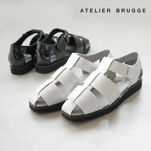 atelier brugge(アトリエブルージュ)の新品　アトリエブルージュ　グルカ　サンダル　白　サイズＭ レディースの靴/シューズ(サンダル)の商品写真