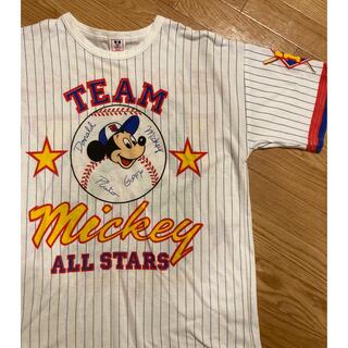 ディズニー(Disney)のミッキーマウス　ビンテージ古着　80s90s 激レア　ベースボールtシャツ (Tシャツ/カットソー(半袖/袖なし))