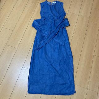 ザラ(ZARA)のみかん様専用　ZARA デニムノースリーブワンピース(ロングワンピース/マキシワンピース)