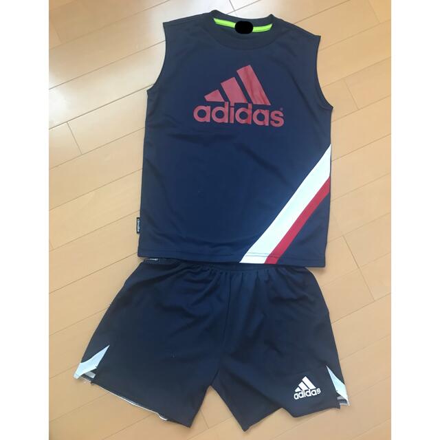 adidas(アディダス)のアディダス　上下セット　ネイビー　約130cm 夏　ジュニア　キッズ スポーツ/アウトドアのサッカー/フットサル(ウェア)の商品写真