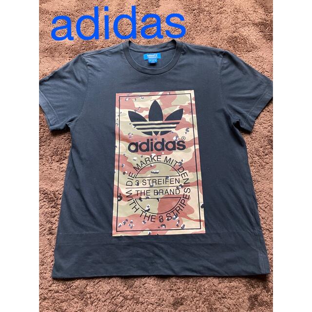 adidas(アディダス)のadidas アディダス Tシャツ 黒 迷彩 トレフォイルロゴ メンズのトップス(Tシャツ/カットソー(半袖/袖なし))の商品写真