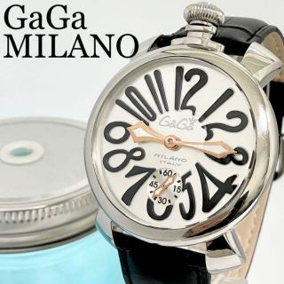 ガガミラノ(GaGa MILANO)の235 GaGaMILANO ガガミラノ　メンズ腕時計　手巻き時計　新品ベルト(腕時計(アナログ))