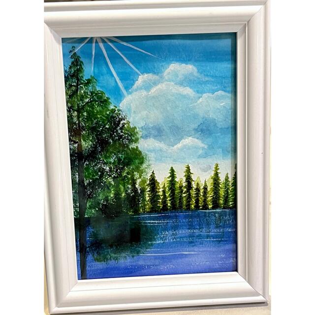水彩画 絵画 原画『湖畔⑤』 | visitsantaflavia.it